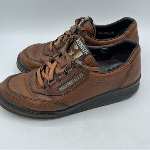 Mephisto Runoff Leather Shoes Size 7 Brown Leather Lace Up Men’s. Round toe